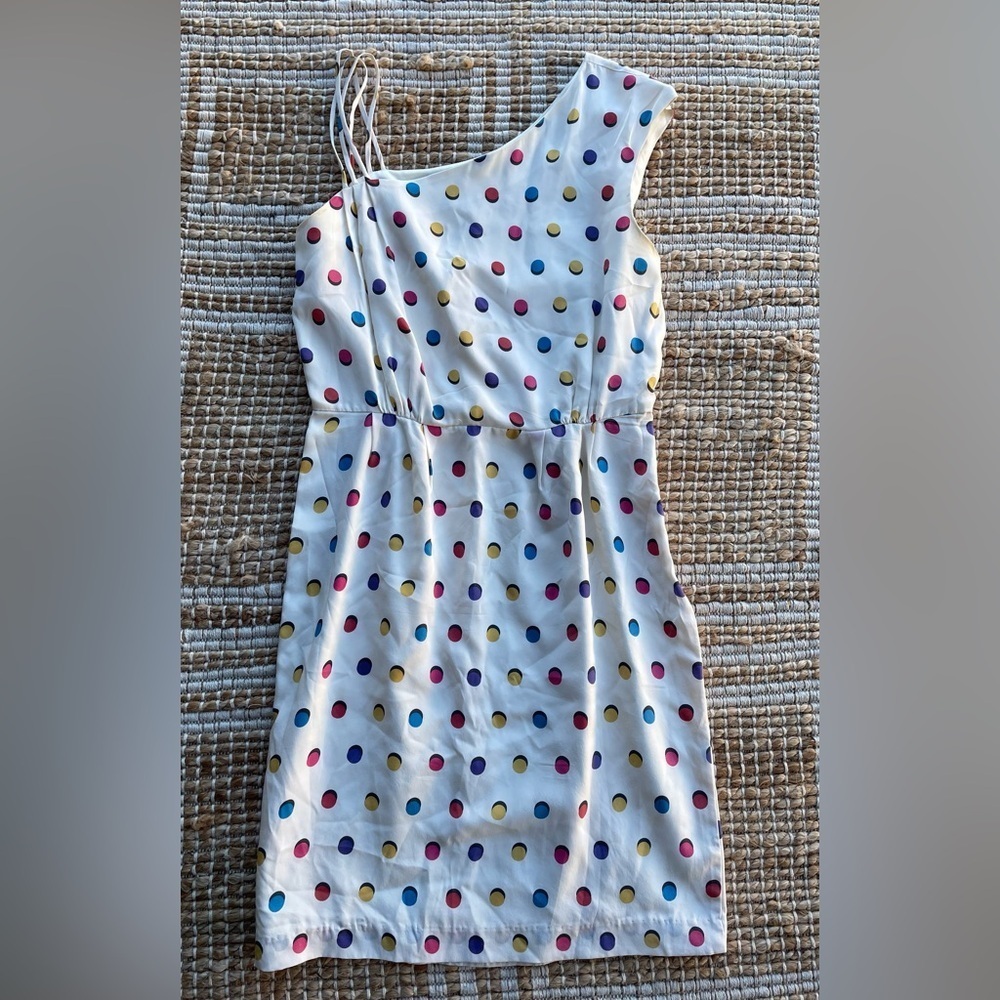 Corey Lynn Calter One Shoulder Polka Dot Dress Size 8 Anthropologie Style